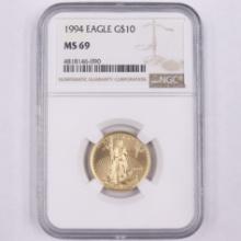 Certified 1995 U.S. $10 1/4oz American Eagle gold coin