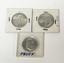 LOT OF FRANKLIN HALF DOLLARS BID ON 1 TIMES 3