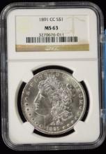 1891-CC Morgan Dollar NGC MS-63