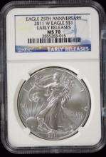 2011-W American Silver Eagle NGC MS-70 25th Year