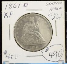 1861-O Seated Half Dollar XF