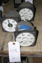 General Electric A-C Amperes Gauges lot of 3