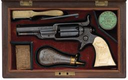 Factory Engraved Cased Colt 1855 Revolver with Carved Grip