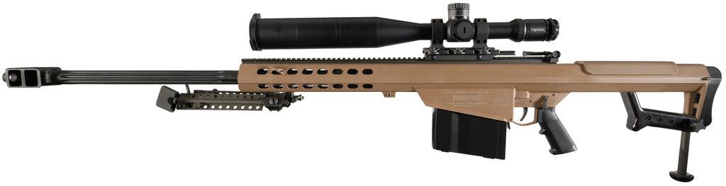 Barrett M82A1 Semi-Automatic .50 BMG Rifle with Scope and Case