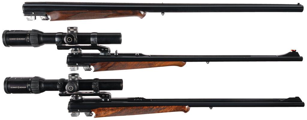 Krieghoff Classic Double Rifle 4 Barrel Set with 3 German Scopes
