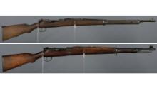 Two Portuguese Contract Model 1904 Bolt Action Rifles