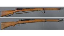 Two Swiss Straight Pull Bolt Action Rifles