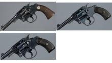 Three Colt Double Action Revolvers