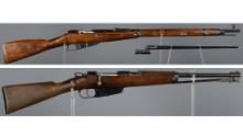 Two European Military Bolt Action Rifles with Bayonets