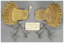 Pair Of Epaulettes and Spurs Attributed to Col. Joseph Bogart II