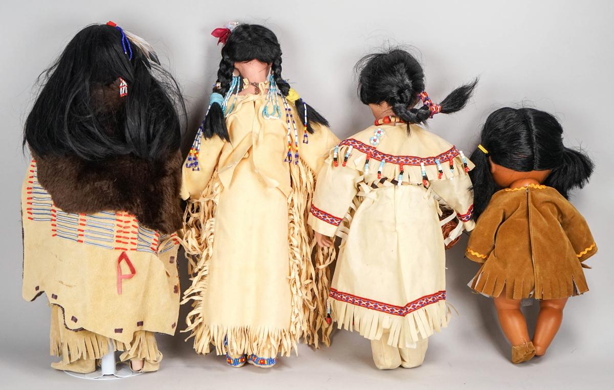 4 Indian Girl Dolls w/ Porcelain Faces