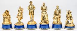 Franklin Mint Gold & Silver Edition Civil War Chess Set /Board