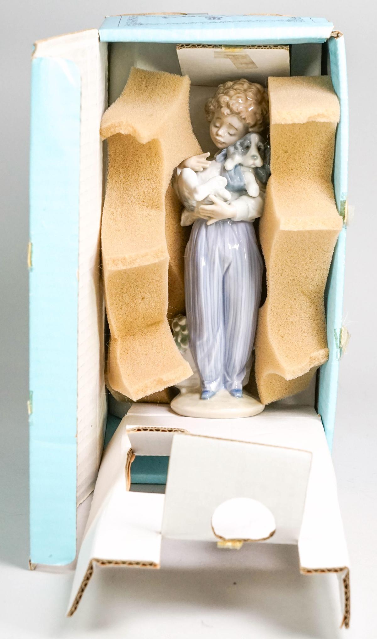 Lladro "My Buddy" Boy Holding Dog Porcelain Figurine W/Box, No.7.609