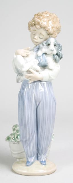 Lladro "My Buddy" Boy Holding Dog Porcelain Figurine W/Box, No.7.609