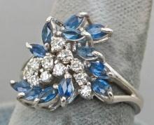 14k Diamond & Sapphire Ring, Sz. 8.5