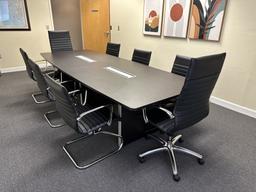 10' CONFERENCE TABLE WITH (8) CORP DESIGN CHAIRS