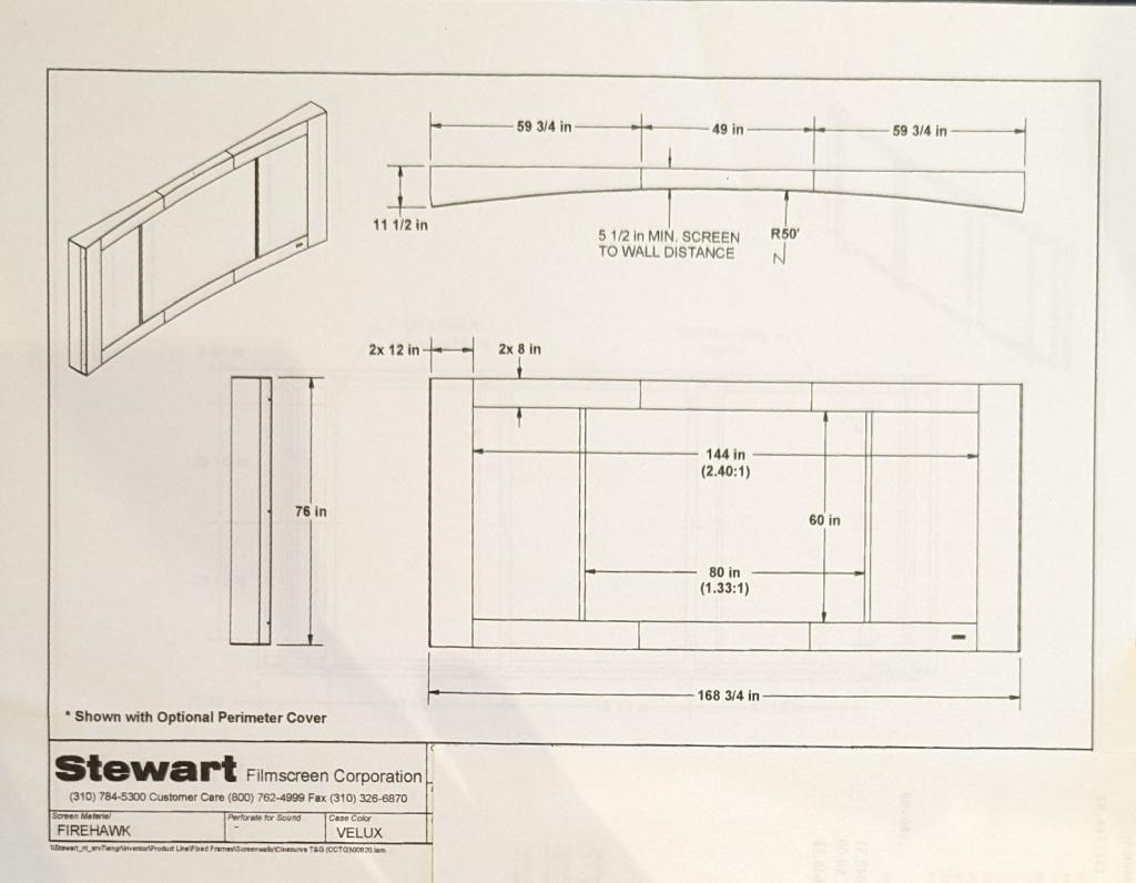 STEWART 156" CINECURVE PROJECTION SCREEN