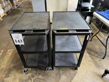 PLASTIC ROLLING UTILITY CARTS