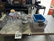 LOT CONSISTING OF CONTAINER JARS AND PLASTIC BINS