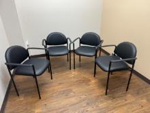 VINYL STACKING ARM CHAIRS (LIKE NEW)