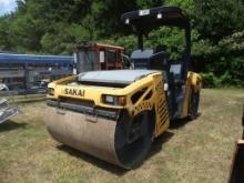 2017 SAKAI SW770HF tandom smooth drum roller, 2 post ca