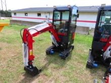 MIVA VA13C mini excavator, 7" rubber tracks, closed cab