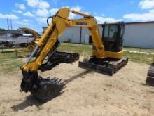 KOMATSU PC55MR mini excavator, closed A/C cab, 77inch p