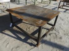 29" X 4' X 4' Metal Work Table with Wheels