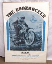 Rare Original 1967 Sachs Motors The Boondocker K80 GS Hercules Motorcycle Poster 36 x50"