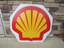 Vintage Shell Gas Station Embossed Plastic Sign Face (1980s) 37 x 40"