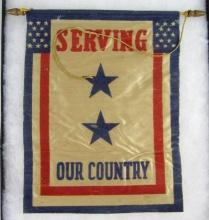 Original WWII "Man in The Service" 2-Star Flag