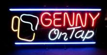 Vintage Genesee Beer "Genny on Tap" 3 Color Neon Sign