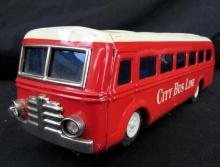 Antique Japan Tin Battery Op City Bus Line Bus 14"