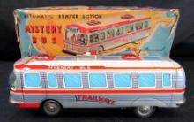 Antique Yonezawa Japan Tin Battery Op Trailways Mystery Bus in Orig. Box