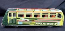 Antique Japan Tin Friction Trailways Bus/ New York "1957"