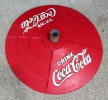 Antique Original Coca Cola Cast Iron Base 22" Diameter