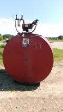 1,000 GALLON FUEL TANK w / 110 VOLT PUMP, FILTER, & AUTO NOZZLE