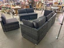 Brand New 6pc Charcoal Gray Resin Outdoor Patio Furniture Set