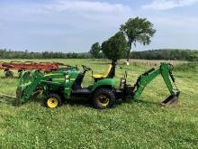 John Deere 2305 Compact MFWD Tractor With 200CX Loader & 260 Backhoe