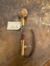 Native American ceremonial rattle with certificate of authenticity