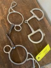 Stainless steel horse bits. 2 pieces