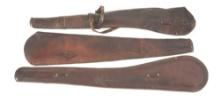Collection of three vintage leather Saddle Scabbards for Carbines, all in good condition, all 35" lo