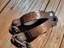 Iron Chain & Leg Shackles Cuffs WW Wilber African Slave Seller 1806 Lot #24 Cuffs