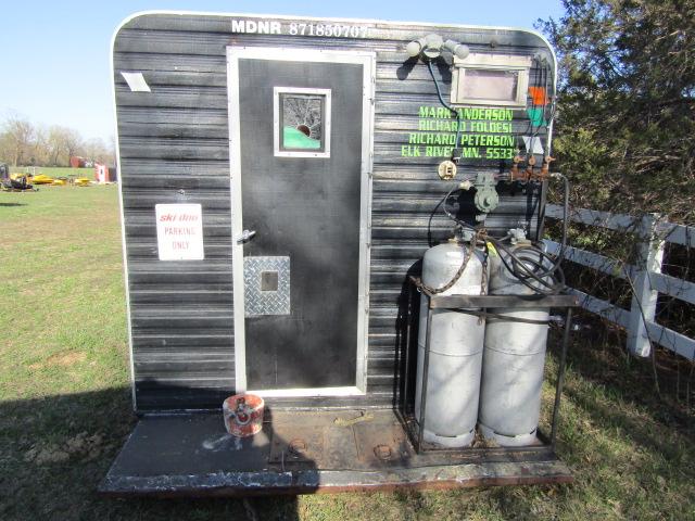 105. BUHK HOUSE 7 FT. X 10 FT. FISH HOUSE, ALL ALUMINUM WELDED CONSTRUCTION