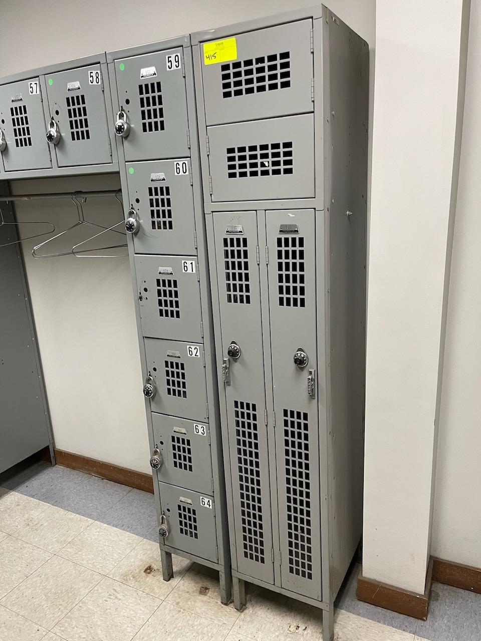 Lockers (36)  - 12"x12"x18" Holes - Gray Plus vertical section