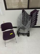 Purple Chairs & Chair Holding Cart