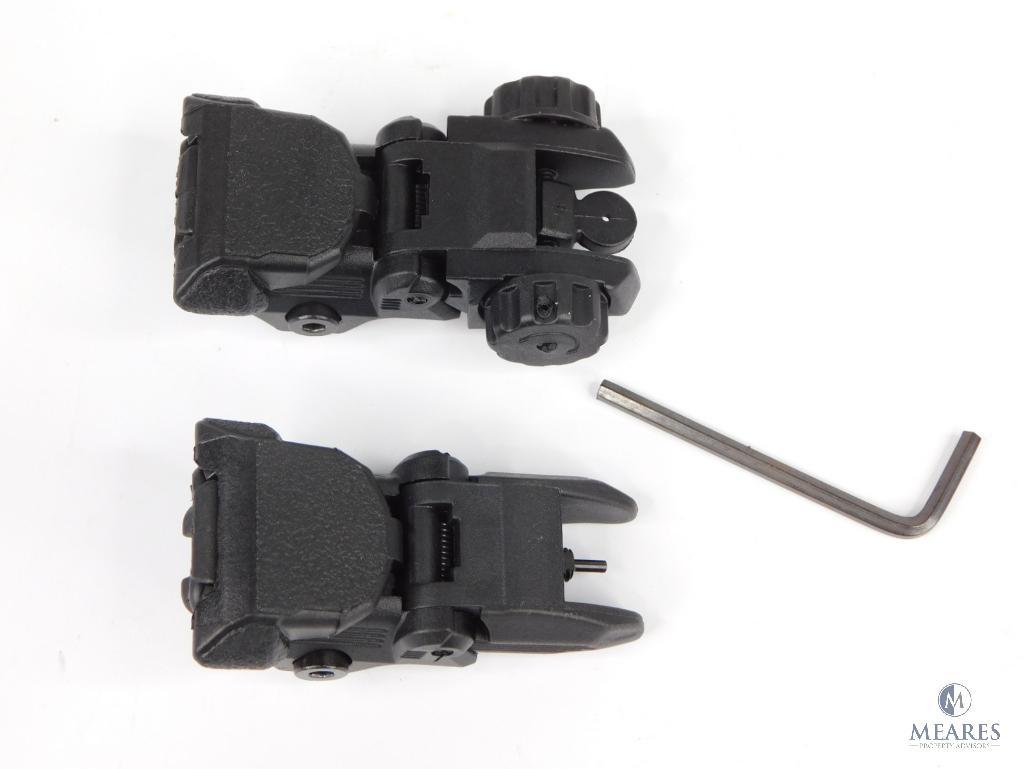 New Front and Rear AR15 Flip Up Rifle Sights - Fully Adjustable