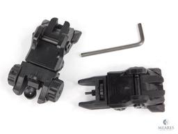 New Front and Rear AR15 Flip Up Rifle Sights - Fully Adjustable