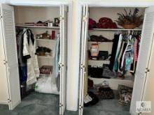 Contents of the Master Bedroom Closets - Clothes, Decorative Items, Purses, Linens