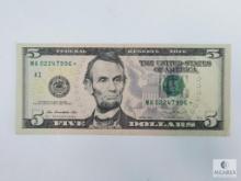 2013 $5.00 Star Federal Reserve Note - XF